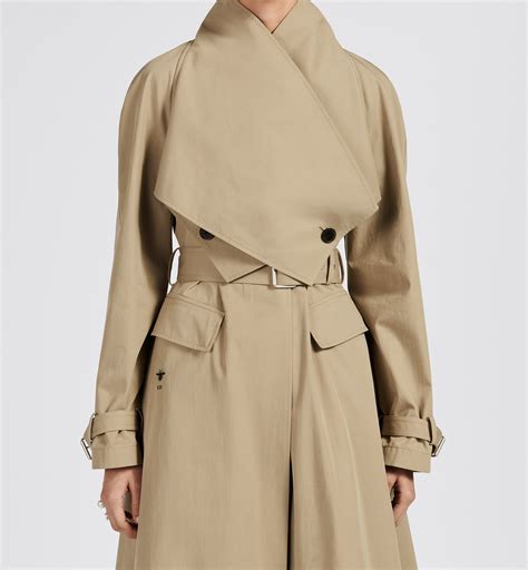 dior tre cb coat belt|Belted Trench Coat with Criss Cross Collar Beige Cotton .